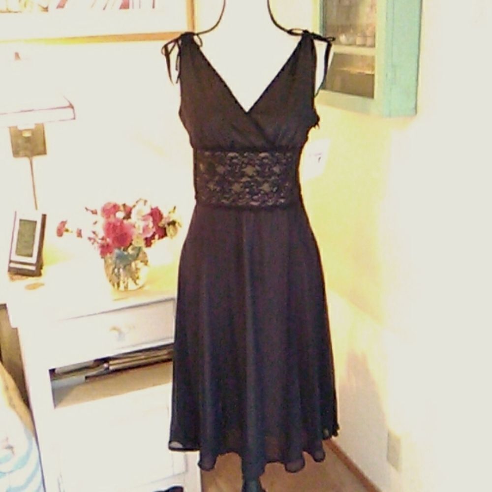 NWT D. J. Summers Lace and Sheer Evening Dress